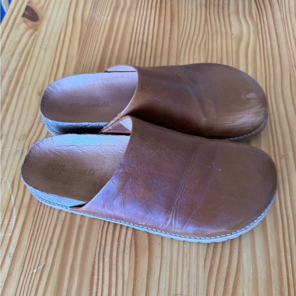 MADEWELL Women’s 8 Slip Slide On Layne Clog Mule Leather in Maple Brown VGUC - Picture 4 of 8